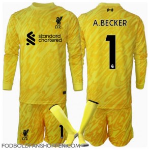 Liverpool Alisson Becker #1 Målmand Tredjetrøje Børn 2024-25 Langærmet (+ Korte bukser)